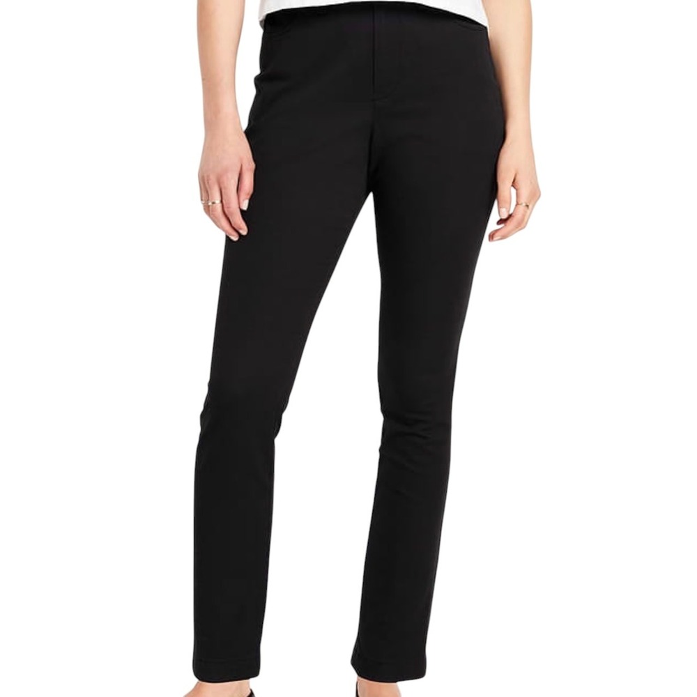 Old Navy Pixie Skinny Pants Womens 14 Black New High Rise Secret-Smooth Pockets